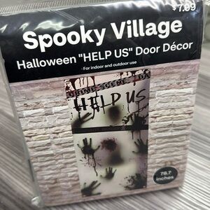 Spooky Village Halloween “Help Us” Door Decor for indoor and outdoor use new